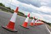 Cones in road