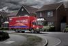 Parcelforce liveried Mitsubishi Fuso Canter Eco Hybrid truck