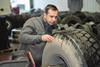 Mechanic,Inspecting,Hgv,Tyre