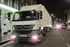 Mercedes-Benz Axor delivering at night