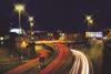 Leeds city inner ring road at night