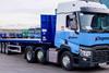 Clugston Distribution truck with flatbed trailer - April 2018