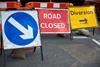 Road closed sign