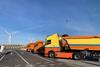Trucks charging at the WattHub site at Rotterdam World Gateway terminal