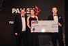 Pall-Ex Group's Kevin Buchanan and Barry Byers present Maggie Bennion of Combat Stress with a £25,000 donation - pallex-awards-131121-hires-1318