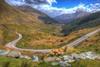 The A83 road runs the length of the glen, passing the viewpoint atatRest & Be Thankful