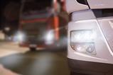 Trucks in headlights