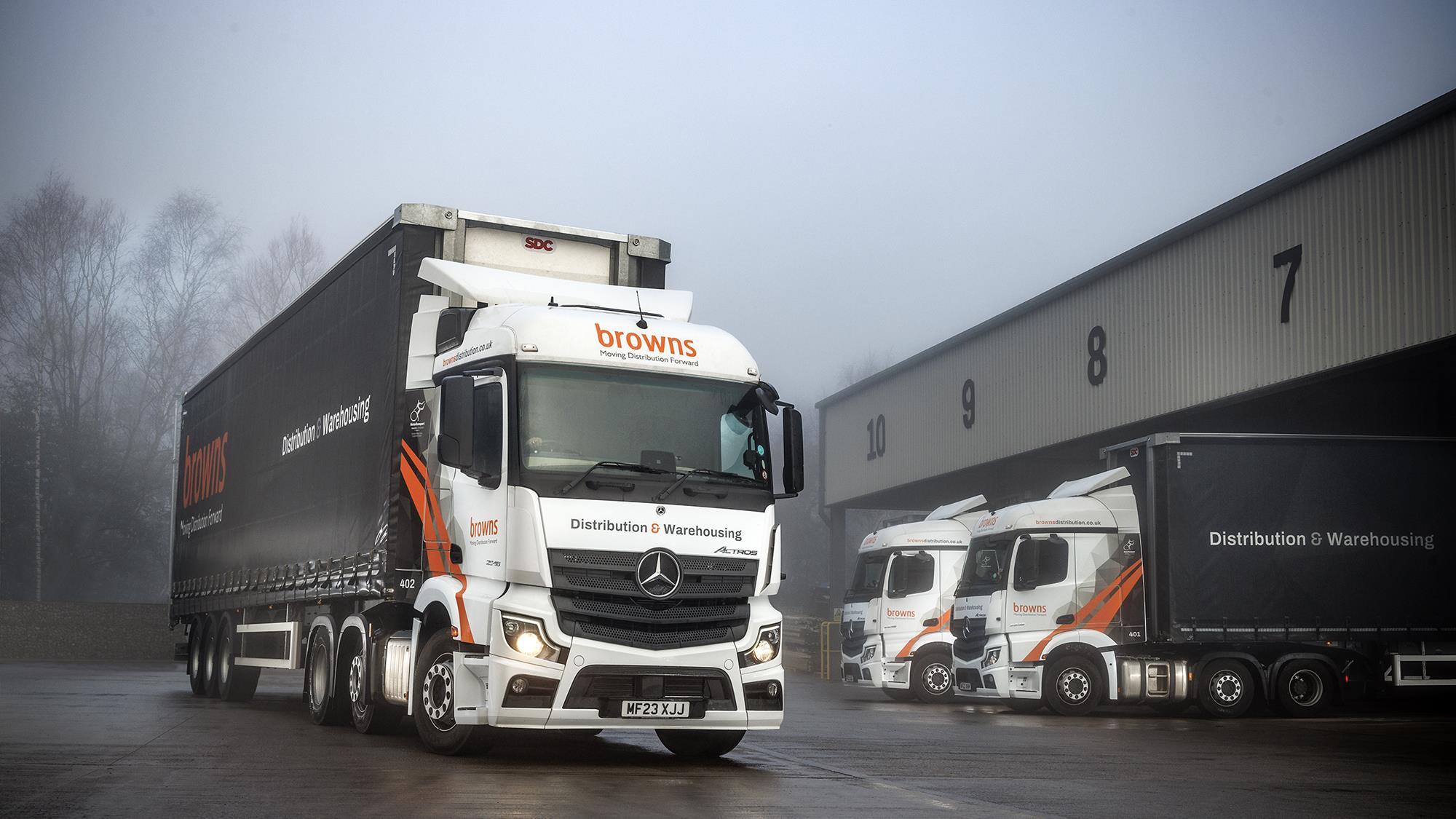 Browns takes on trio of MercedesBenz trucks Article Motor Transport