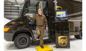UPS Integrad 3Driver stepping out of UPS van credit Andy Doherty from Doherty Photography