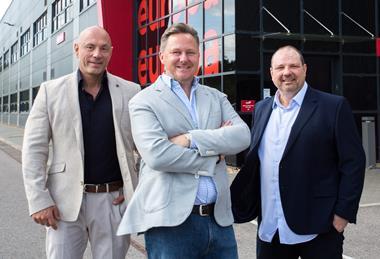 L-R Chris Mitchell, Europa CEO Andrew Baxter and Paul Hinchley