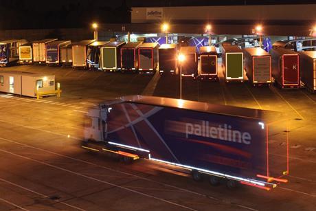 Palletline hub at night