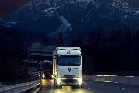 PM26003_Der E-Lkw im alpinen Linienverkehr. © DSV cropped