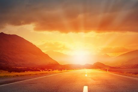 road sunrise