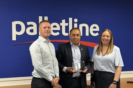 Palletline CFO Bali Bandha pictured with Grant Thornton representatives.