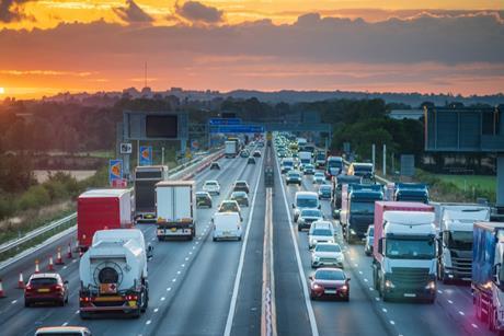 heavy motorway traffic