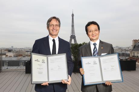Yusen Logistics_left Stéphane Baudry,Walden Group and right Hiroki Harada, Yusen Logistics Group