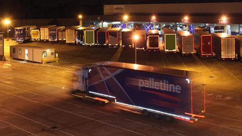 Palletline hub at night