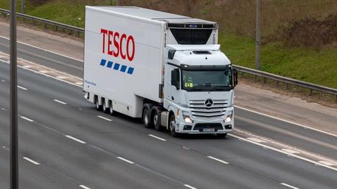 Tesco lorry on the M1