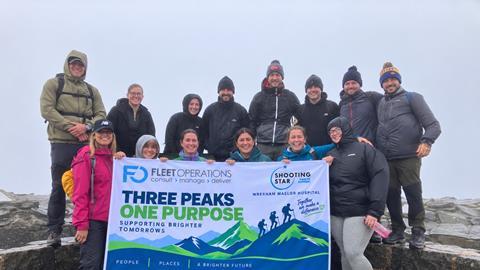 The Fleet Operations team at the top of Moel Famau.
