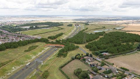 CGI image of the proposed Lower Thames Crossing between Gravesend and Tilbury