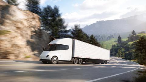 Tesla Semi front three quarter