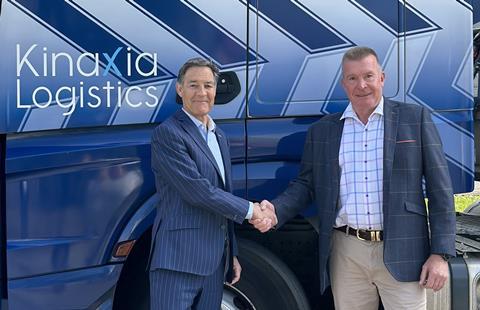 Kinaxia Logistics board director Barry Germany, right, pictured with Michael Robinson, chairman of Robinson Young