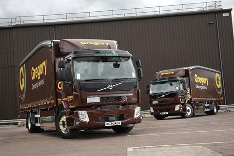 The Volvo FE Electric trucks join previously supplied Volvo FH gas-powered tractor units in  Gregory Group’s fleet.