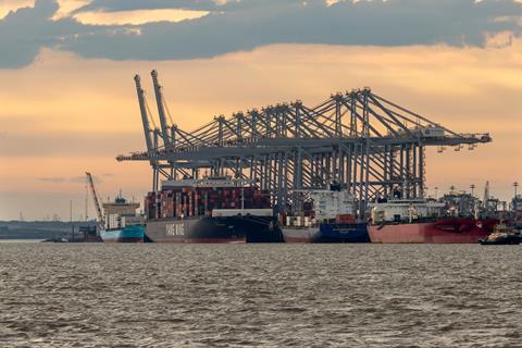 DP World London Gateway Port on the River Thames