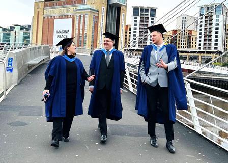 Open University gaduates Lauren, Nick and Joseph