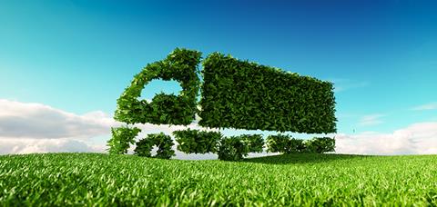 Eco,Friendly,Transportation,Concept.,3d,Rendering,Of,Green,Green,Truck