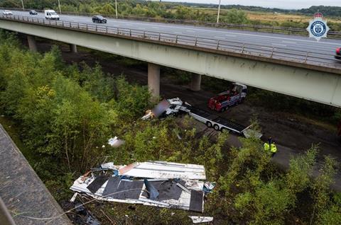 The site of the lorry recovery