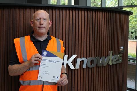 Carl Watkin achieved his NEBOSH pass through Knowles Logistics.