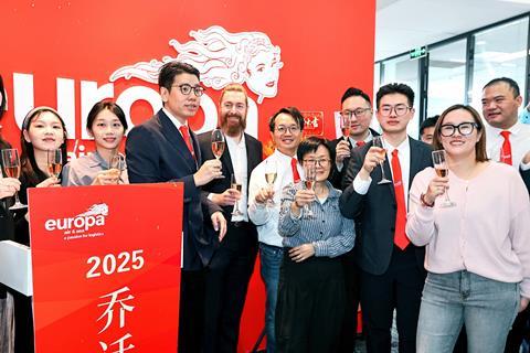 Hugo Feng addressing the team at Europa Shanghai.