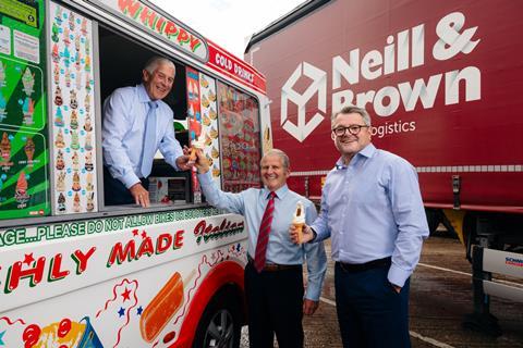 Peter Brown with MD Colin Moody and logistics director Carl Andrew.