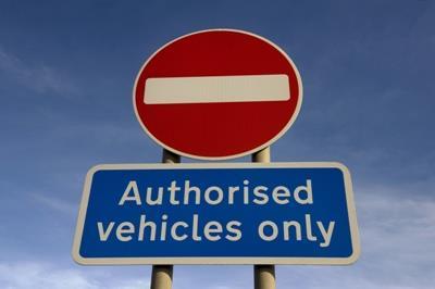Authorised vehicles sign