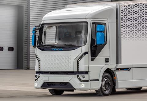 Tevva Battery Electric Truck - Diagonal view, close up, day - Copy