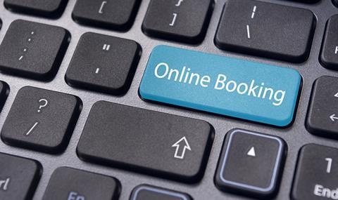 Online,Booking,Concepts,,With,Message,On,Enter,Key,Of,Computer