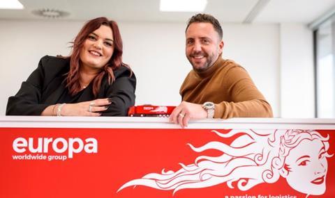 left to right Europa Gatwick Branch Manager Carys Rose Shears and Mitch Clarke Regional Manager
