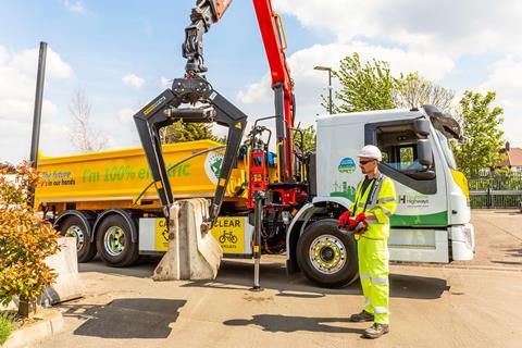 Highway maintenance contractor Ringway has taken delivery of a five-star DVS  compliant 26-tonne Volvo FE Electric 6x2 rigid, with low-entry cab.