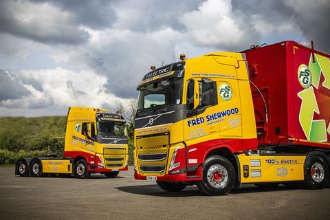 Fred Sherwood Transport has taken delivery of two new 44-tonne Volvo FH Electrics.