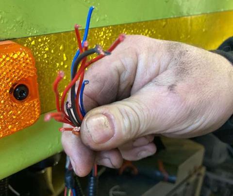 Wires cut on bin wagons