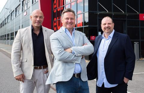 L-R Chris Mitchell, Europa CEO Andrew Baxter and Paul Hinchley