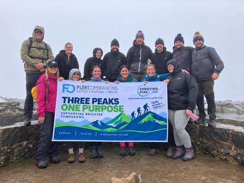 The Fleet Operations team at the top of Moel Famau.