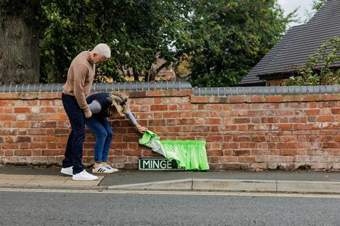 Asda Money headed to some of Britain’s most distracting roads and temporarily erected green velvet ‘modesty’ curtains over the most eye-catching signposts.
