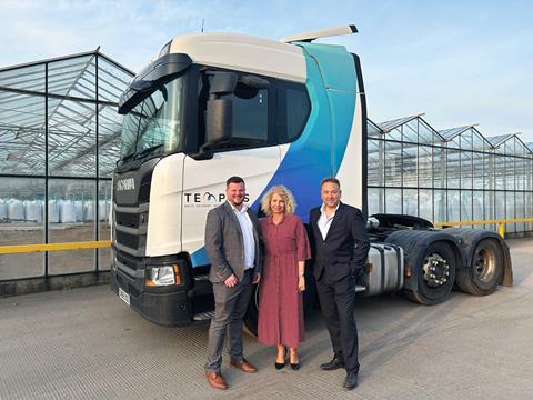 Left to right: Marcus Drury, MD of Temples Transport, Julie Feltwell, MD of Buffaload Logistics, Ross Taylor, CEO of Buffaload Logistics.