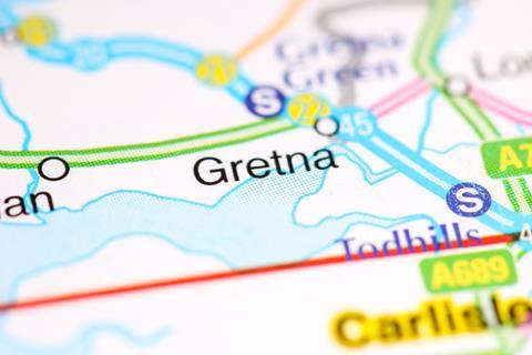 The incident occurred near Gretna.
