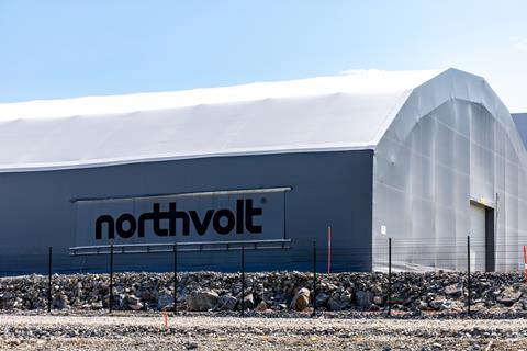 The Northvolt lithium electric battery factory in Skelleftea, Sweden.