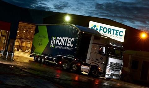 Fortec lorry at night
