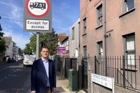 Crackdown: Cllr Hamilton on residential Brodrick Road in Wandsworth.