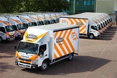 London's Evening Standard has chosen a fleet of Fuso Canters from Rygor